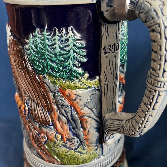 Vintage Beautiful Thewalt Beer Stein made in Germany with Bald Eagles theme. - Picture 10 of 12